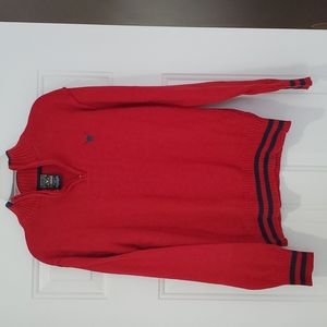 Red 3/4 zip boys sweater